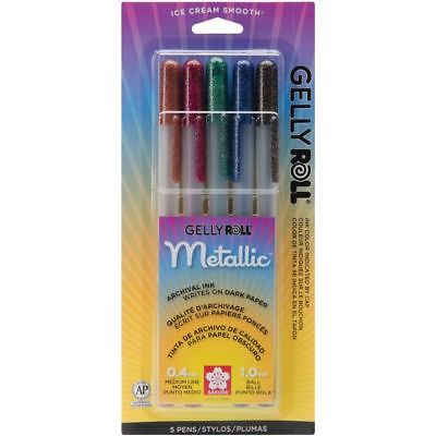 Gelly Roll Metallic Medium Point Pens 5/Pkg - NOTM357402