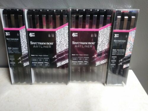 Spectrum Noir Artliner Lot of 4sets 2/6pc 2/3pc sets./Black/Basic*New*