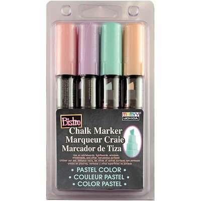 Bistro Chalk Marker Chisel Tip Set 4/Pkg Pastel Yellow, Pink, Gre 028617483221