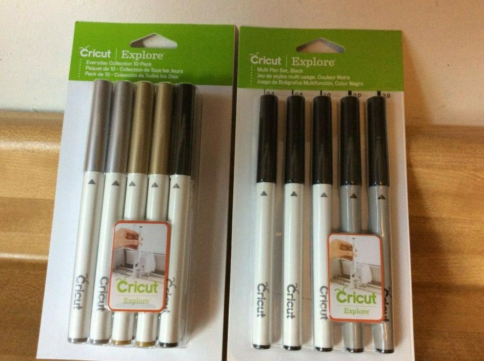 Two Packs Of New Cricut Explore Everyday Collection and Multi Pen Set Black