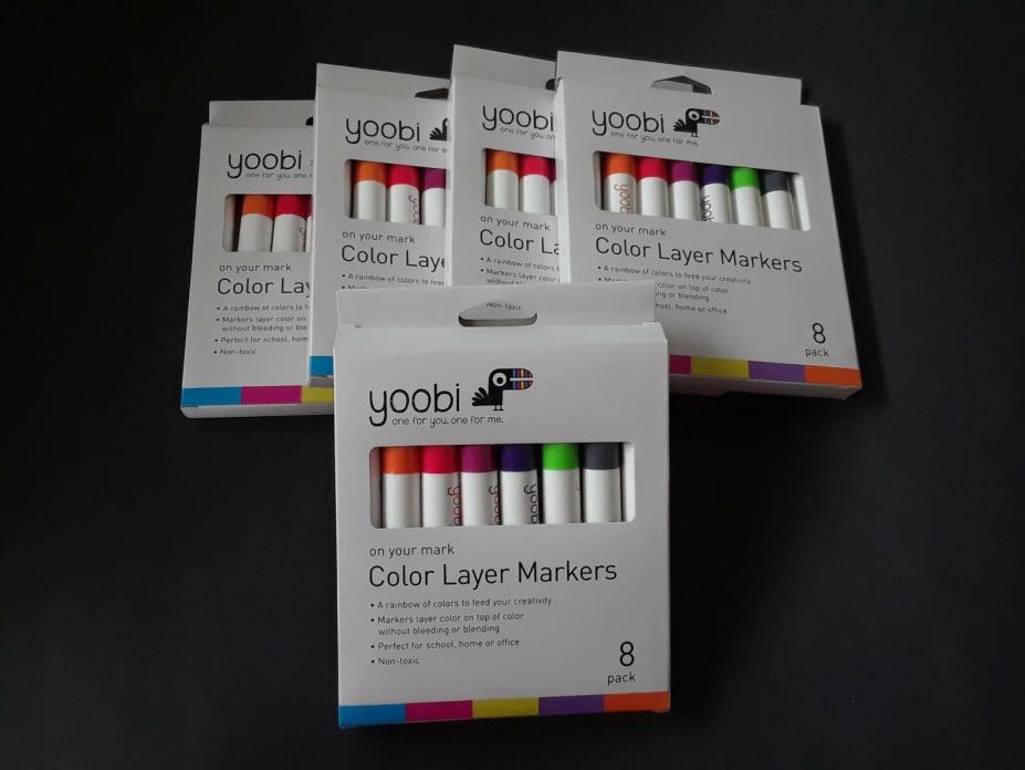 Yoobi Color Layer Markers 8 Pack Lot of 5 Multi Color Student Art Coloring