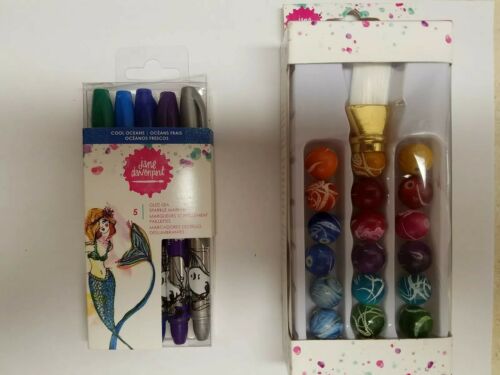 Jane Davenport Glitz-Sea Sparkle Markers and Beaded Brush Kit , new