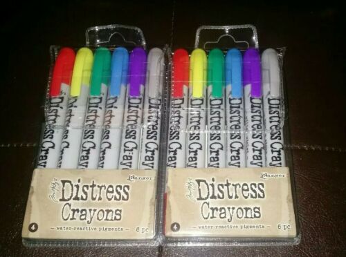 Tim Hotlz Distress Crayons SET #4 Ranger Set of 12. Mixed Colors. BRAND NEW.