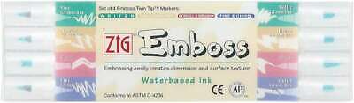 ZIG Emboss Twin Tip Marker Assortment 4/Pkg Clear 847340009276