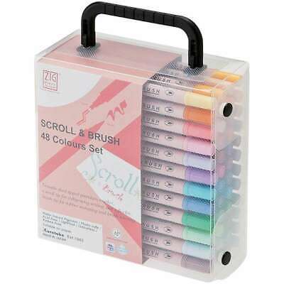 ZIG Memory System Scroll & Brush Dual-Tip Markers 48/Pkg 847340016991