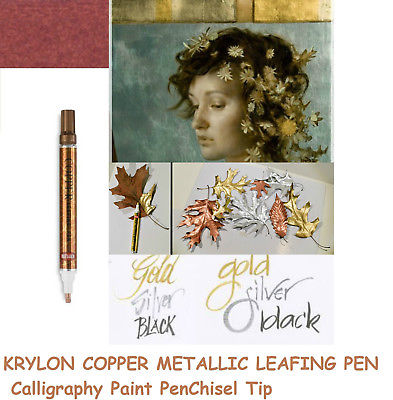 Mirror Finish Copper Metallic LEAFING PEN PAINT MARKER Calligraphy Chisel KRYLON