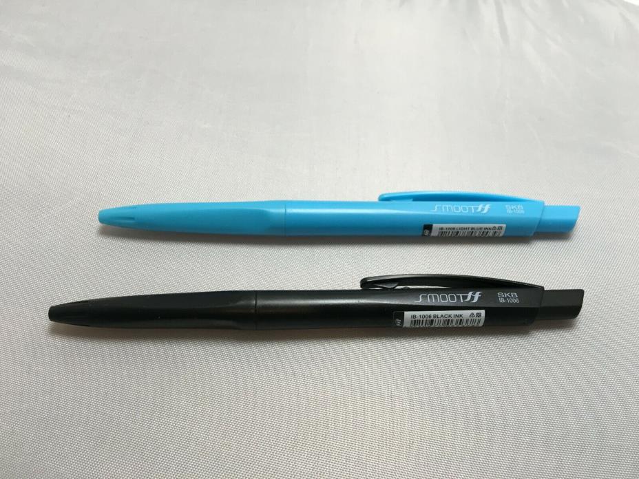 6 SKB IB-1006 Pen S.K.B. 0.6 mm Black or Blue Retractable Ball Point Pens