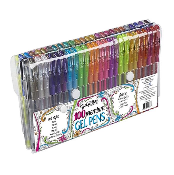 ECR4Kids GelWriter 100-count Comfort Grip Gel Pens in Folding Vinyl Case