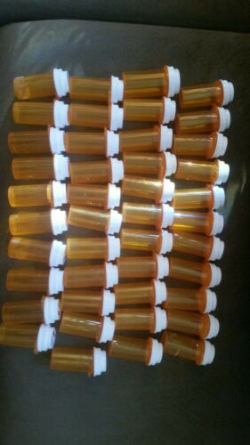Lot of 43 Plastic Amber Pill Prescription Used Medicine Bottles  Craft Fishing