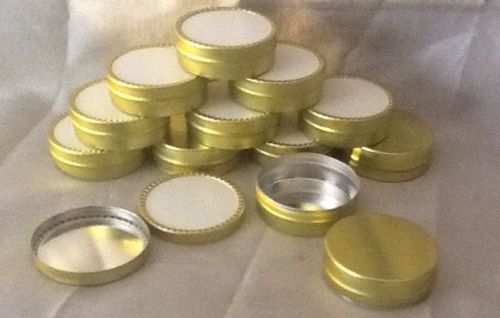 1 Oz Shallow Round Metal Tin Containers Cans for lip balm & craft storage