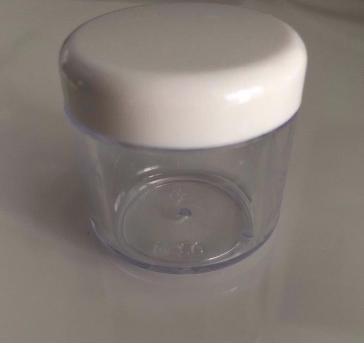 Plastic jar with White Cap, Clear( Quantity:25 pieces), free 25ps spatulas/black