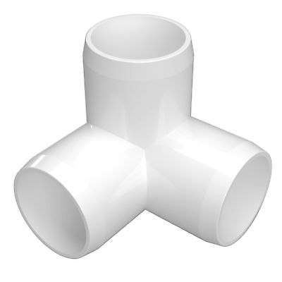 FORMUFIT F1143WE-WH-4 3-Way Elbow PVC Fitting, Furniture Grade, 1-1/4
