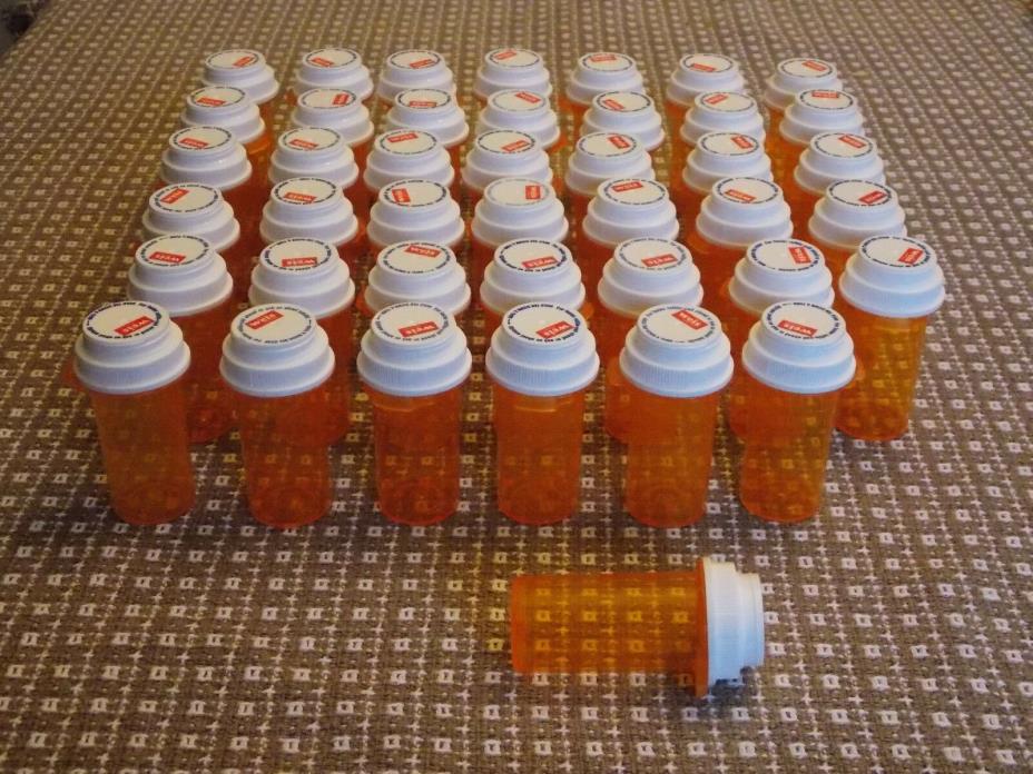 ~SALE~  42 Empty RX Pill Prescription Bottles Crafts Wedding  SAFETY LIDS
