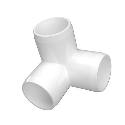 FORMUFIT F1143WE-WH-4 3-Way Elbow PVC Fitting, Furniture Grade, 1-1/4