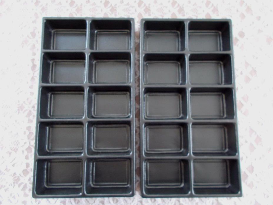 Plastic Organizer Trays For Jewelry, Crafts, Etc. Set of 2 Black 10 Compartments