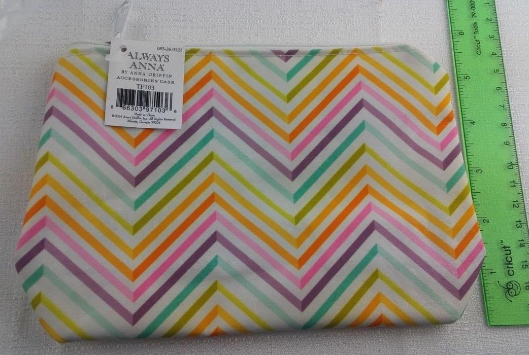 Always Anna Griffin Accessory Case Craft Supply Pouch Chevron Pattern