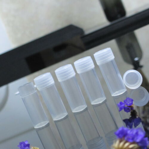 100x Plastic Sample Bottle 5ml Test Tube Lab Small Vial Storage Container P6Y1R