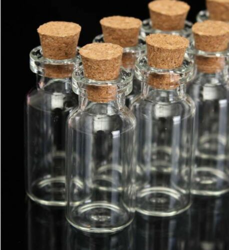 6 Pieces 8ml Empty Sample Vial Clear Glass Bottles with Corks Jars Small bottle