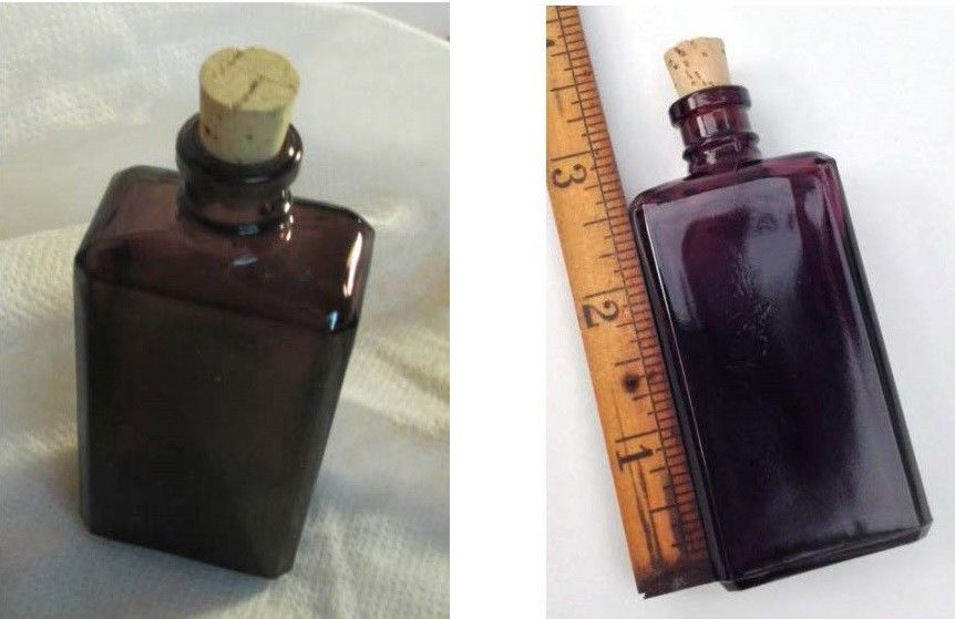 Lot of 6 Purple Glass Bottle with cork stopper 30ml 1oz Potion Perfume Oil