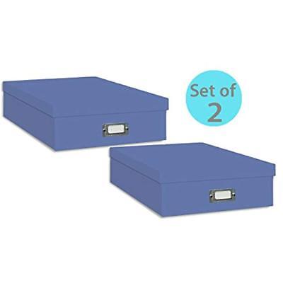 Jumbo Scrapbook Storage Box, Sky Blue (Set Of 2)