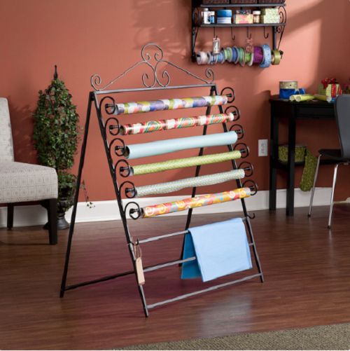 Wrapping Paper Storage Craft Room Organization Holder Floor Stand Wallmount Rack