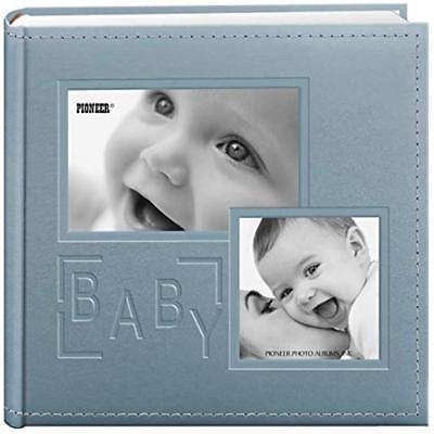 200-Pocket Embossed Baby Leatherette Frame Cover Album For 4 6-Inch Prints, Blue