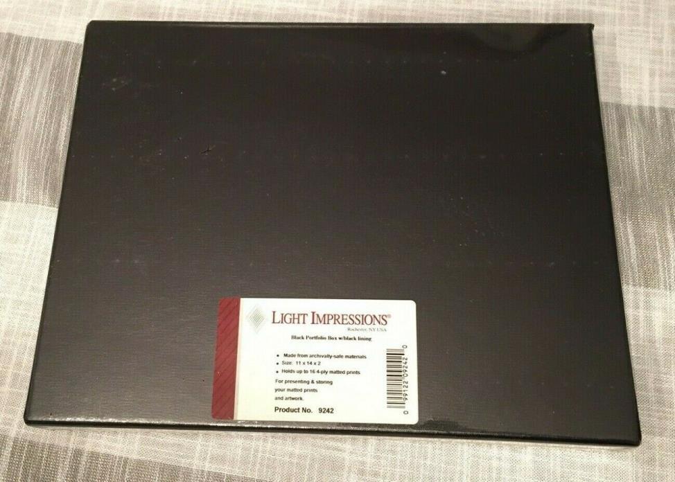 Light Impressions Black Portfolio Box w/black lining - No. 9242 - New