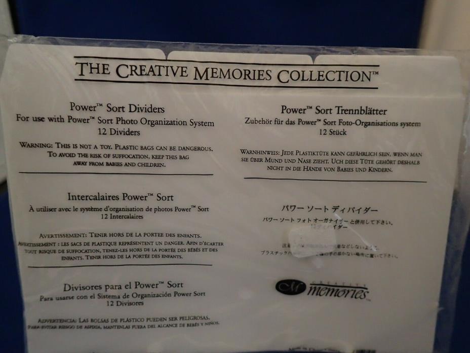 CREATIVE MEMORIES Power Sort Dividers Set of 12 divIders 7