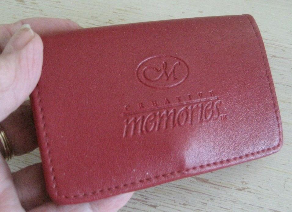 Creative Memories Red Leather BUSINESS CARD WALLET HOLDER Consultant Embossed