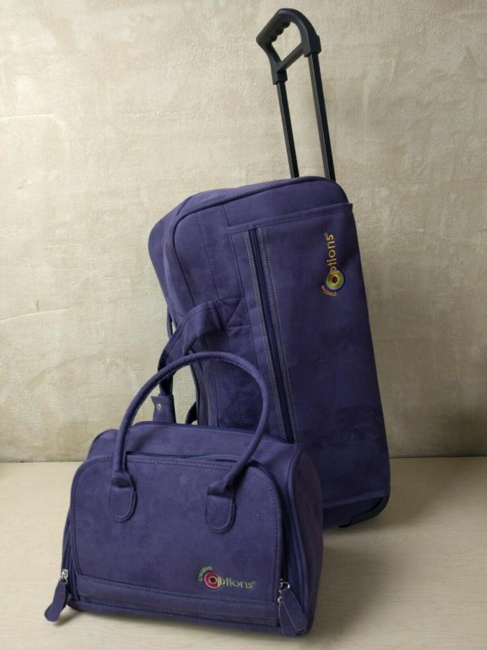 Creative Options~Wheel~Rolling~Tote~Paper Cutter Bag~Electronic~Organizer~Purple