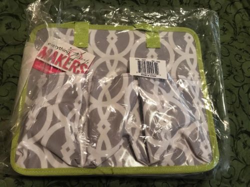 NWT Everything Mary Makers Carry All Tote, Gray, White, Green