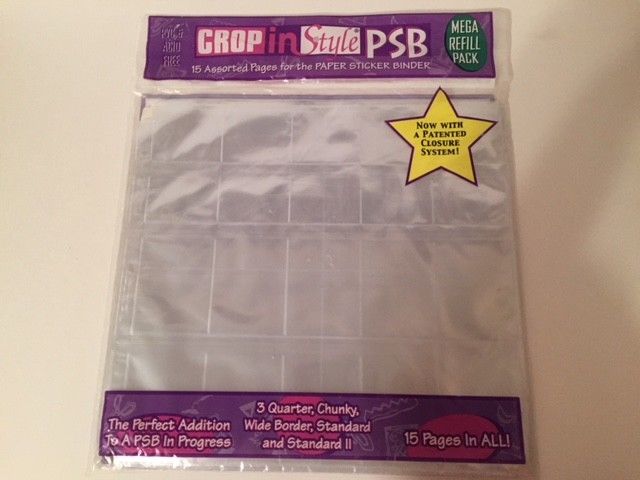 NEW - CROP IN STYLE PSB 12 X 12 REFILL PAPER STICKER BINDER  15 Assorted Sheets