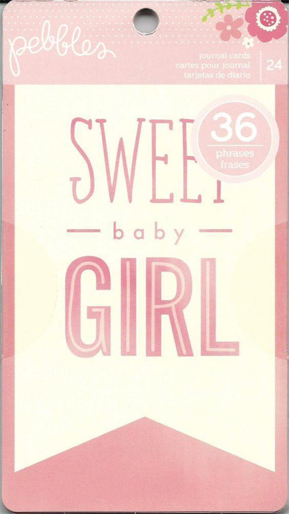 PEBBLES SWEET BABY GIRL JOURNALING CARDS