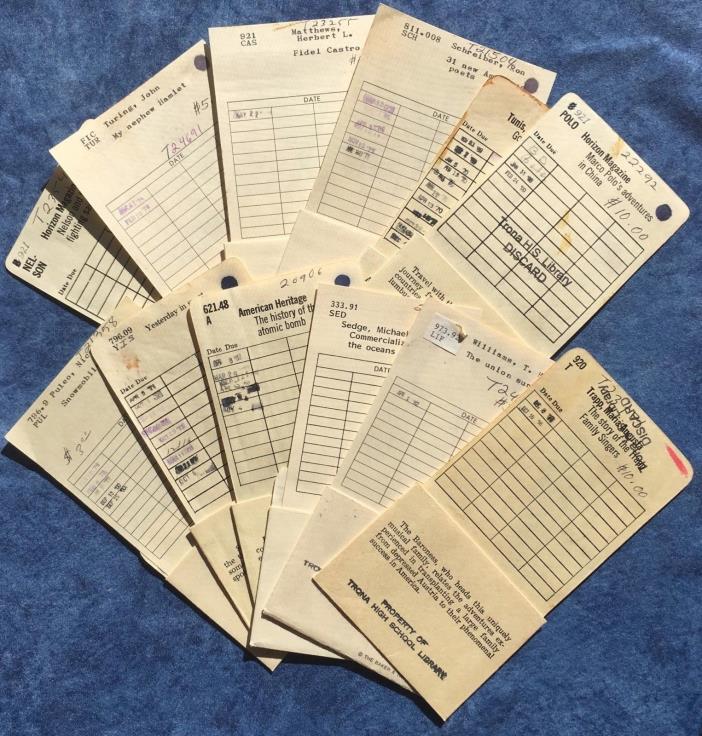 Lot of 12 Library Card Due Date Checkout Envelopes for Scrapbooking Ephemera