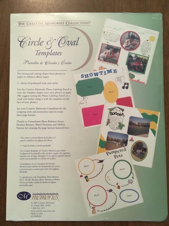 New Creative Memories Circle and Oval Template - New/Sealed