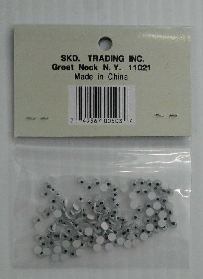 SKD Paste-on Wiggle Eyes - 3mm Black - 144 Pieces