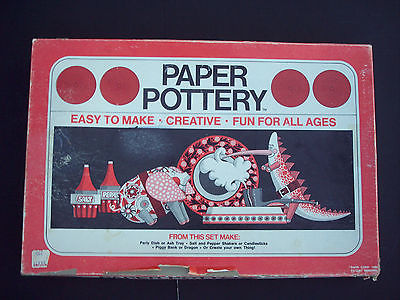 Paper Pottery Set Kit Vintage 1969 Craft Art Spiral Form Paper Rolls Incomplete