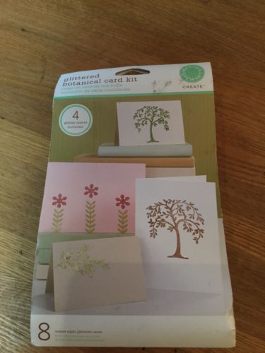 Martha Stewart Card Making Glittered Botanical 8 Cards Kit Craft DIY NEW