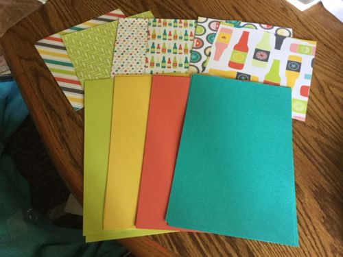 Retired Stampin Up Designer Series Paper Bubble & Fizz And Cardstock