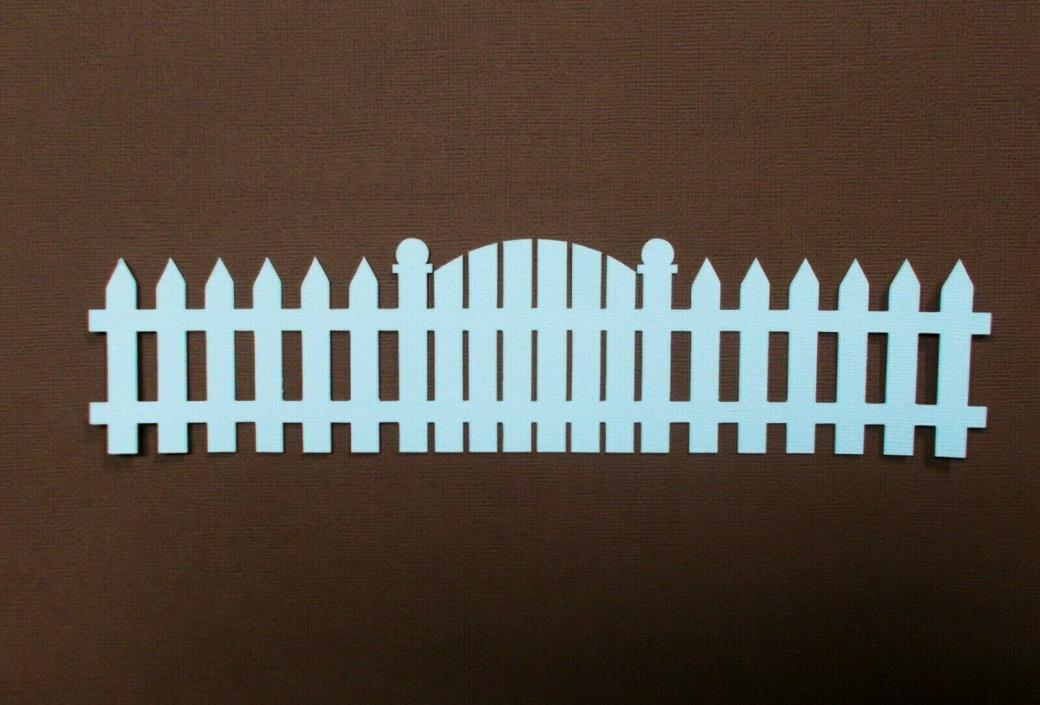 Long Border White Fence with Gate Scrapbooking cardstock die cut