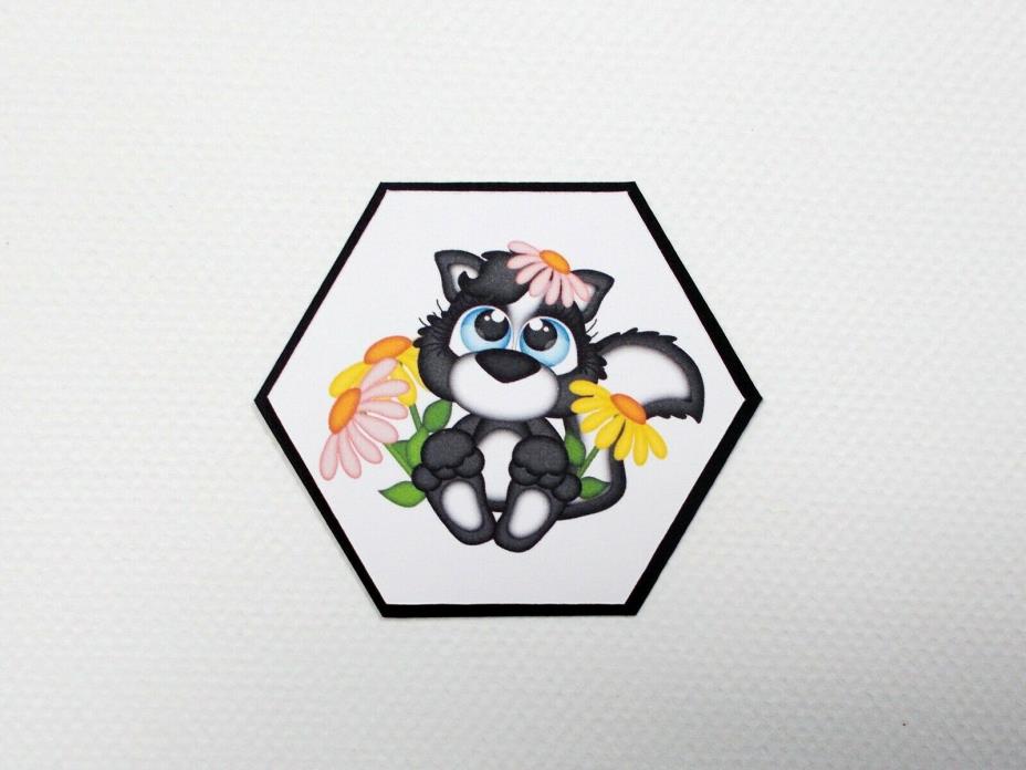 Flower Skunk Precolored Image with Mats 6 images and 6 mats
