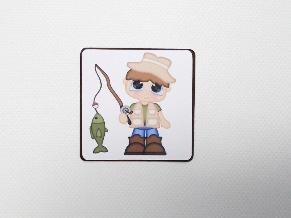 Fishing Boy Precolored Image with Mats 6 images and 6 mats