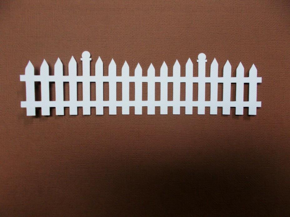 Long Border White Fence Scrapbooking cardstock die cut