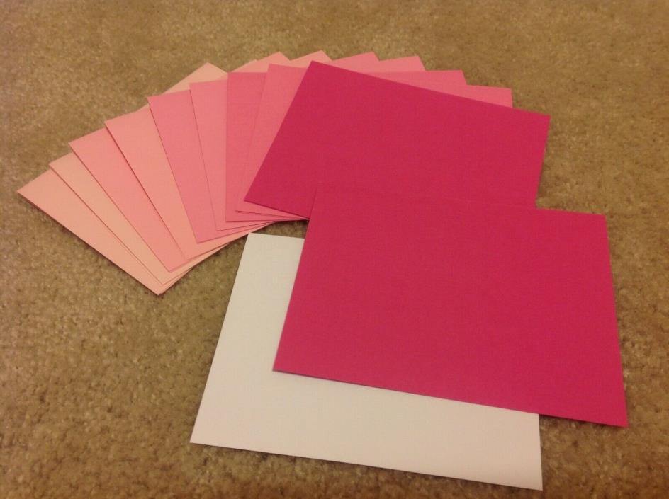Pink Buttons Lot of 10 A2 blank cards with Liners