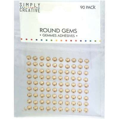 Simply Creative Round Adhesive Gems 90/Pkg Ivory 499993361630