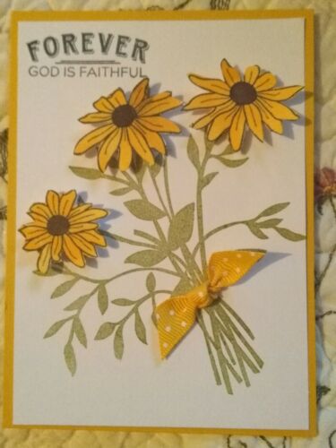 Stampin Up curry daisy Papertrey card kit scripture flowers