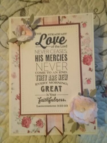 Stampin Up burgundy vintage Victorian scripture card kit Papertrey flower stitch