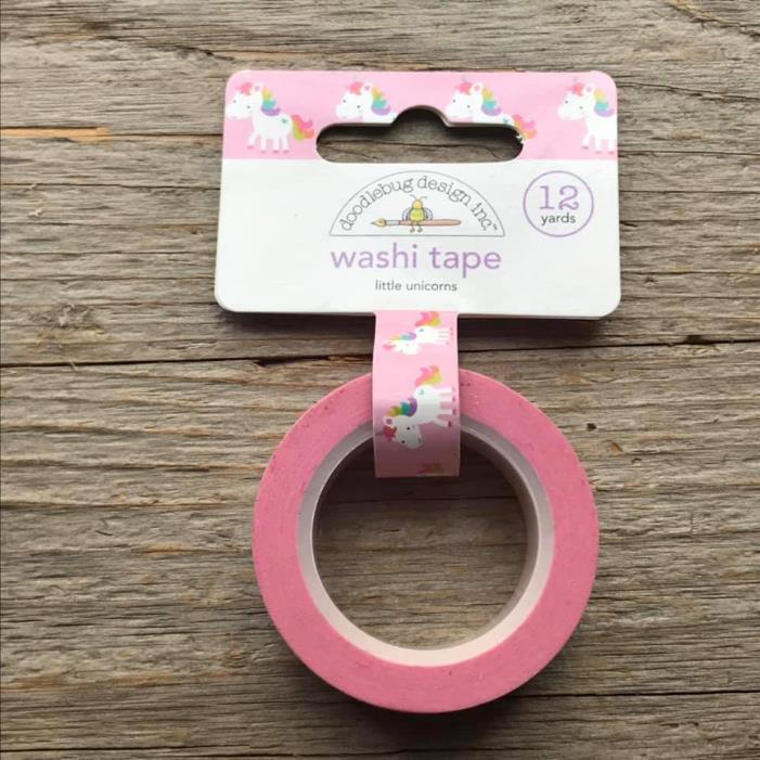 Doodlebug Design Pink Little Unicorn Washi Tape 12 yards 15 mm width