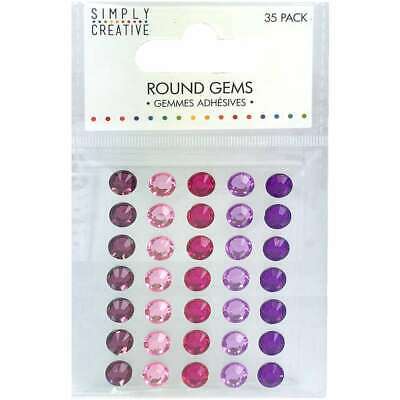 Simply Creative Round Adhesive Gems 35/Pkg Pink & Purple 499993362088