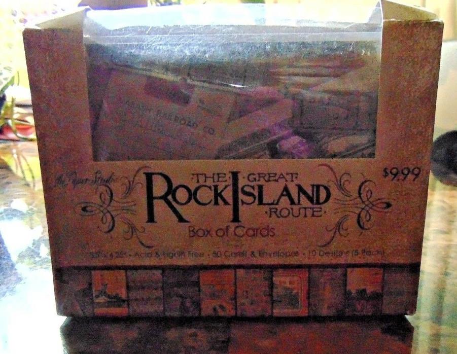 The Great Rock Island Route Box of 60 Cards & Envelopes Blank Inside/Card Making